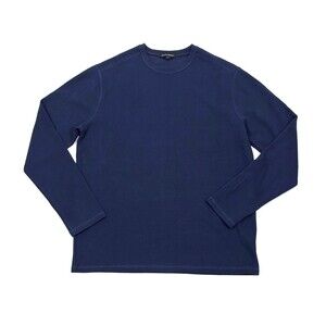 Banana Republic Waffle Knit Navy Long Sleeve Shirt - Mens Large